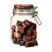 ai gegenereerd pot gevulde met chocola brokken. ai gegenereerd beeld png