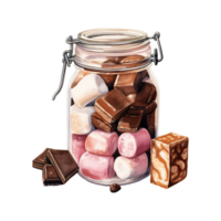 AI generated Jar filled with sweets. AI generated image png