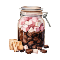 AI generated Jar filled with sweets. AI generated image png