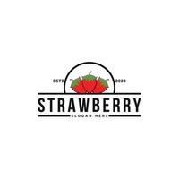 strawberry logo design idea isolated on white background vector