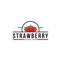 strawberry logo design idea isolated on white background vector