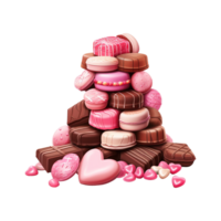 AI generated Pile of chocolates and candies. AI generated image png