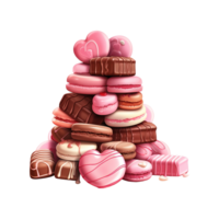 ai généré pile de des chocolats et des sucreries. ai généré image png