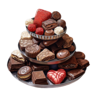 ai gerado bolo torre com chocolates e doces. ai gerado imagem png