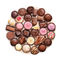 AI generated Chocolates on a plate. AI generated image png