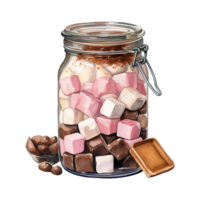 AI generated Jar filled with sweets. AI generated image png