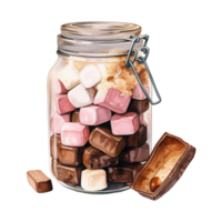 AI generated Jar filled with sweets. AI generated image png