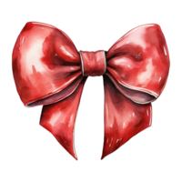 AI generated elegant red bow for winter decor. AI generated image png