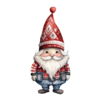 AI generated gnome with a cute red hat and sweater. AI generated image png