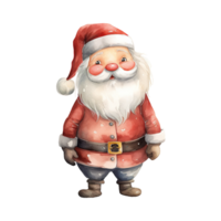 AI generated santa claus standing with a red hat. AI generated image png