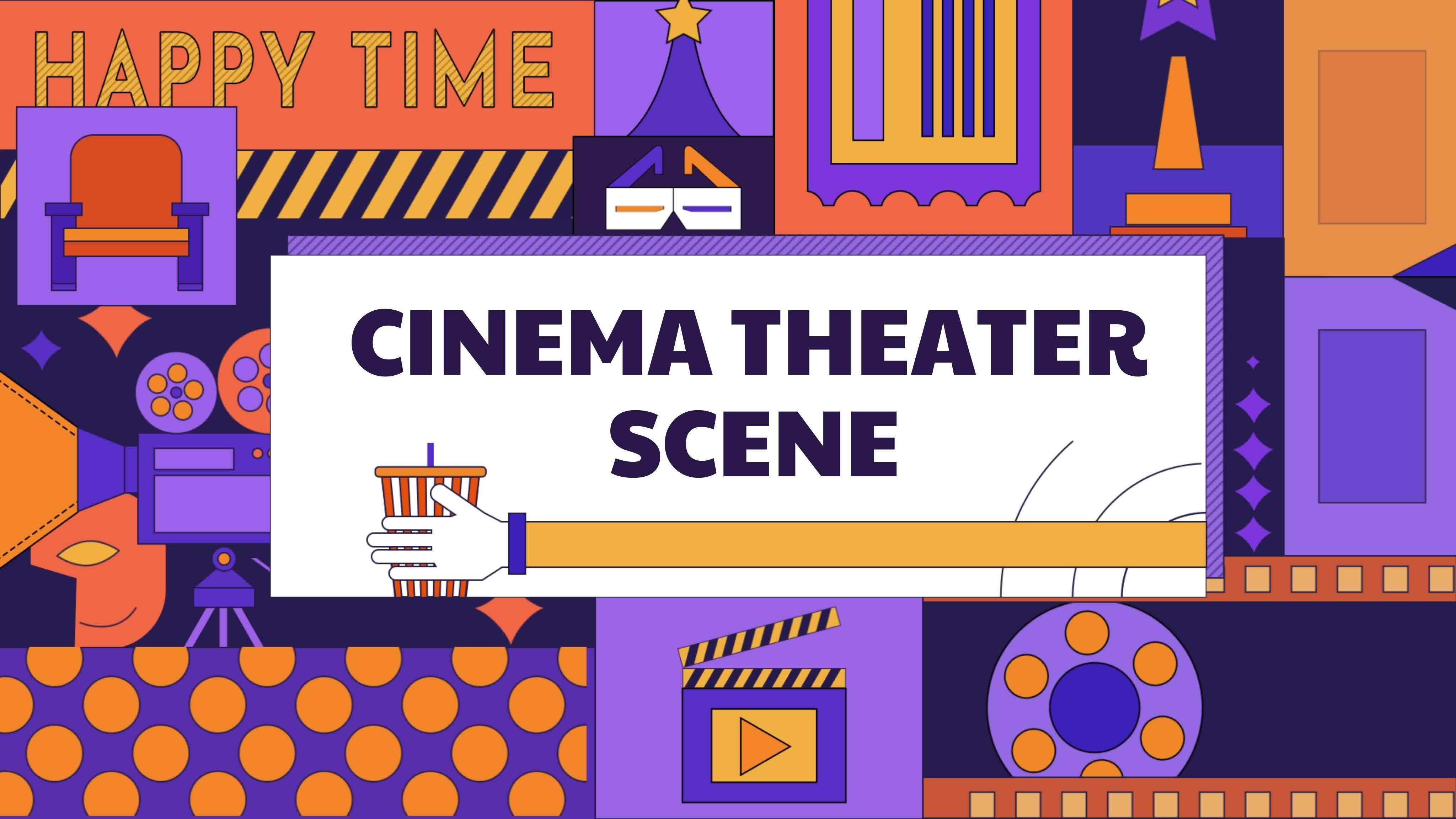 Cinema theater retro movie intro animated movie trailer templates and Cinema theater retro movie intro animated movie trailer templates and
