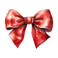 AI generated elegant red bow for winter decor. AI generated image png