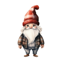 AI generated gnome with a cute red hat and sweater. AI generated image png