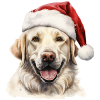 AI generated Labrador Retriever Dog Wearing a Santa Hat. AI generated image png