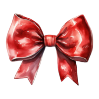 AI generated elegant red bow for winter decor. AI generated image png