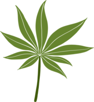 dessin à main levée feuille de cannabis simplicité png