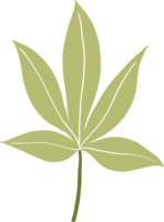 dessin à main levée feuille de cannabis simplicité png