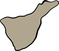 garabatear a mano dibujo de tenerife isla mapa. png