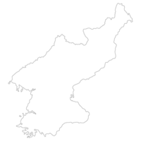 North Korea map. Map of North Korea in white color png