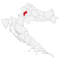 mapa de Croacia con zagreb un capital ciudad. png