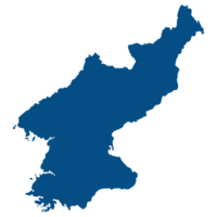 North Korea map. Map of North Korea in blue color png