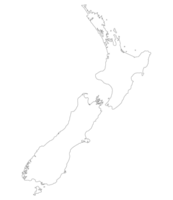 New Zealand map. Map of New Zealand in white color png