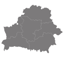 Belarus map. Map of Belarus in administrative provinces in grey color png