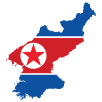 North Korea and South Korea map. Map of Korea with flag png