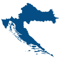 Croacia mapa. mapa de Croacia en azul color png