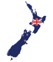 New Zealand map. Map of New Zealand with New Zealand flag png