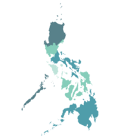 Philippines map. Map of Philippines in eight mains regions png