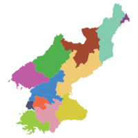 North Korea map. Map of North Korea in administrative provinces png