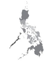 Filippijnen kaart. kaart van Filippijnen in acht lichtnet Regio's png