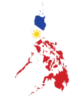 Philippines map. Map of Philippines with Philippines flag png