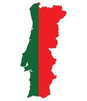 Portugal map. Map of Portugal with Portugal flag png