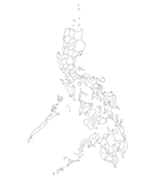 filippinerna Karta. Karta av filippinerna i administrativ provinser i vit Färg png