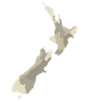 New Zealand map. Map of New Zealand in administrative provinces png