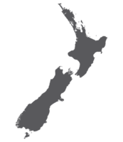 New Zealand map. Map of New Zealand in grey color png