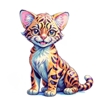 ai generato Bengala gatto acquerello clipart png