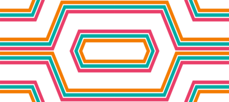 klassisch bunt Hexagon dünn Linien Design transparent png