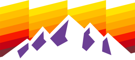 purple mountain with diagonal sunset stripes transparent png