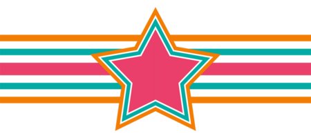 bunt Gliederung Star mit Streifen Linien geometrisch Design transparent png