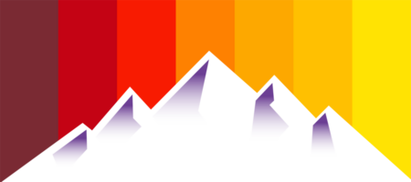 berg met verticaal zonsondergang strepen transparant achtergrond png