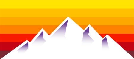 mountain with horizontal orange stripes sunset transparent png