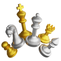 échecs pièce métallique clipart dessin animé conception icône isolé sur transparent arrière-plan, 3d rendre échecs concept png