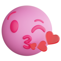 amore emoji clipart piatto design icona isolato su trasparente sfondo, 3d rendere emoji e emoticon concetto png