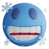 frio emoji clipart plano Projeto ícone isolado em transparente fundo, 3d render emoji e emoticon conceito png