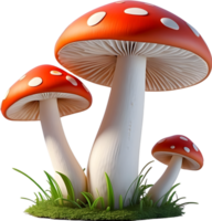 AI generated mushrooms png transparent background