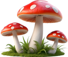 AI generated mushrooms png transparent background
