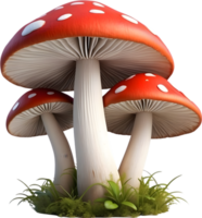 AI generated mushrooms png transparent background